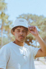 Terry Reversible Bucket Hat - Marshmallow & Beige