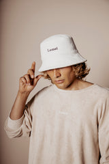 Terry Reversible Bucket Hat - Marshmallow & Beige