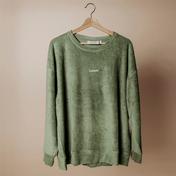 Oversized Terry Sweater - Oil Green