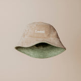 Terry Reversible Bucket Hat – Oil Green & Beige