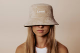 Terry Reversible Bucket Hat – Oil Green & Beige