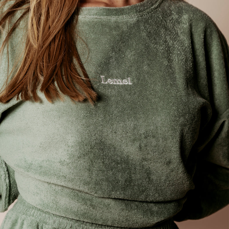 Oversized Terry Sweater - Oil Green