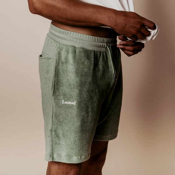 His Terry Short - Oil Green